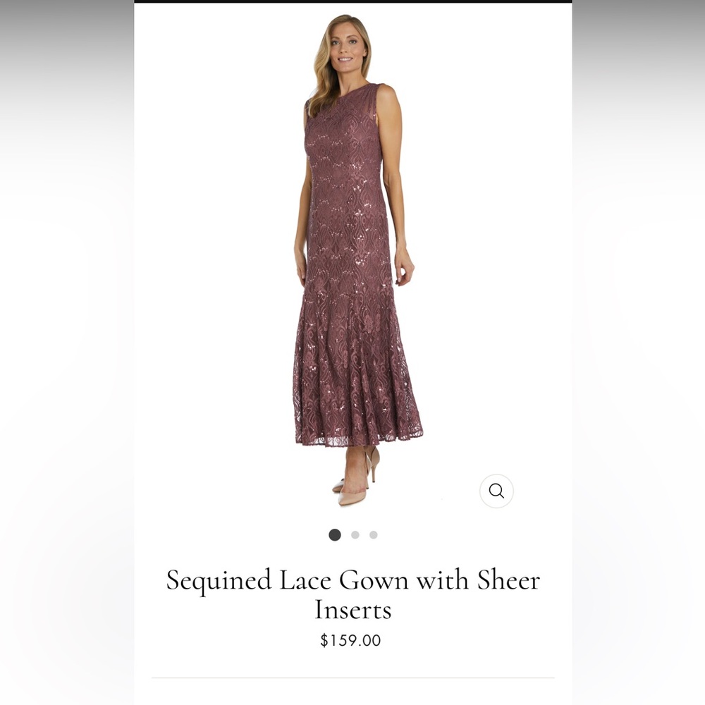 R&M Richards sequined lace gown